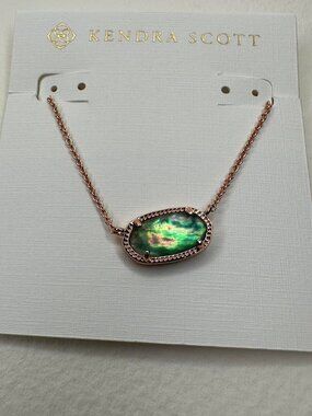 Kendra Scott Elisa Blue green pendant necklace